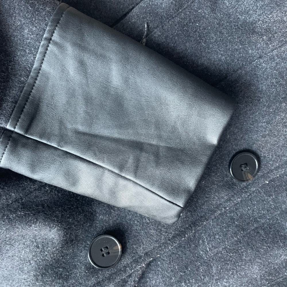 Charcoal Blue Pea Coat with Leaver Sleeves